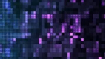 Abstract digital pixelated background with purple and blue hues. Perfect for technology, network, or futuristic themed projects. video