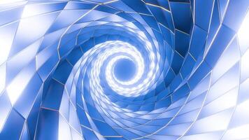 3D animation of glowing neon spiral abstract tunnel video