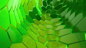 3D animation of hexagon tunnel futuristic corridor in loop video