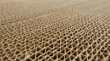Corrugated cardboard sheets. Stacked cardboards in cross section, close-up. video