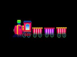 a circus train with wagons in motion transparent background video