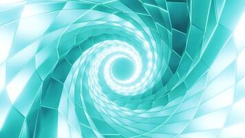 3D animation of glowing neon spiral abstract tunnel video