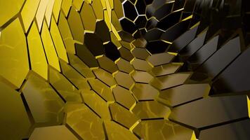 3D animation of hexagon tunnel futuristic corridor in loop video