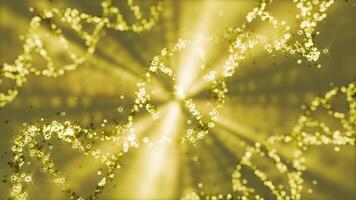 3D animation of yellow colored DNA helix moving in loop video
