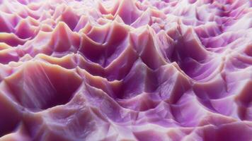 3D rendering of purple fluid wave pattern rendered in seamless loop video