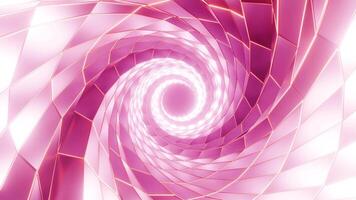 3D animation of glowing neon spiral abstract tunnel video