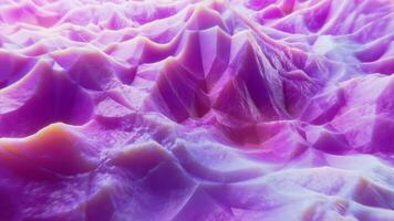 3D rendering of purple fluid wave pattern rendered in seamless loop video