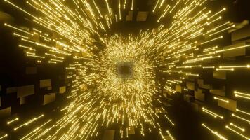 raggiante neon raggi nel movimento con velocità di luce, 3d ciclo continuo video