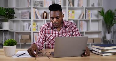 Man Feel Exhausted and Stressed While Using a Laptop video