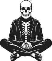 Skeletal Seclusion Relaxation Logo Design Serene Skeleton Chilling Icon vector