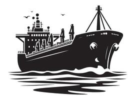 Cargo ship with containers illustration isolated on a white background vector