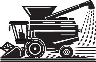 Agriculture harvester silhouette illustration isolated on a white background vector