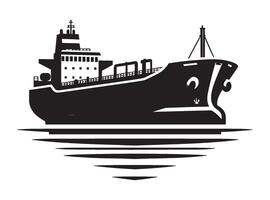 Cargo ship with containers illustration isolated on a white background vector