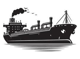 Cargo ship with containers illustration isolated on a white background vector