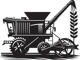 Agriculture harvester silhouette illustration isolated on a white background vector