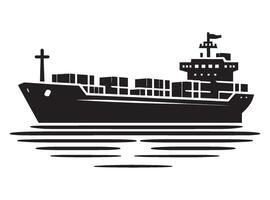 carga Embarcacion con contenedores ilustración aislado en un blanco antecedentes vector