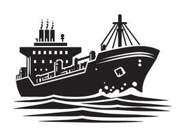 Cargo ship with containers illustration isolated on a white background vector