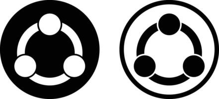 Collaboration icon set in two styles isolated on white background . illustration vector