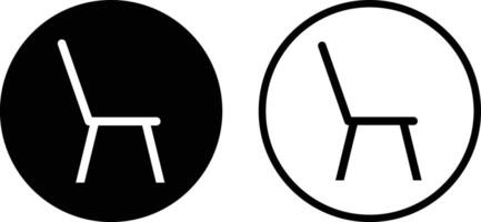 Chair icon set in two styles isolated on white background . Office chair icon vector