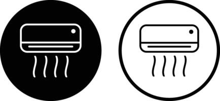 Air conditioner icon set in two styles isolated on white background . illustration vector