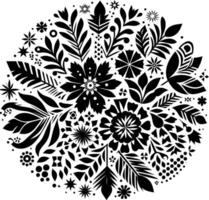 Mandala design, round geometrical shape decorative Floral design Silhouette Motif Pattern, round shape Flower design elements silhouette pattern black and white vector