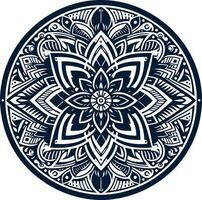 Mandala design, round geometrical shape decorative Floral design Silhouette Motif Pattern, round shape Flower design elements silhouette pattern black and white vector
