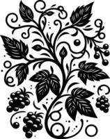 Vines leaf decorative Botanical Flourish Silhouette pattern, decorative Floral design Silhouette Motif Pattern, Flower design elements silhouette pattern black and white vector