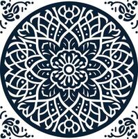 Mandala design, round geometrical shape decorative Floral design Silhouette Motif Pattern, round shape Flower design elements silhouette pattern black and white vector
