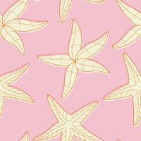 Beach shells seamless pattern. background in pastel colors. Summer pattern for wrapping paper, wallpaper, notebook cover. vector