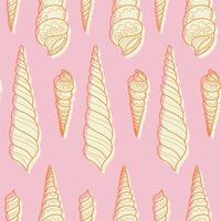 Beach shells seamless pattern. background in pastel colors. Summer pattern for wrapping paper, wallpaper, notebook cover. vector