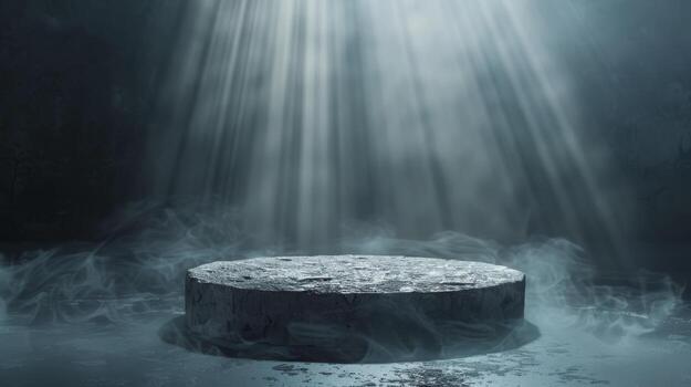 podio negro rock oscuro fumar antecedentes producto disparo. alto calidad foto