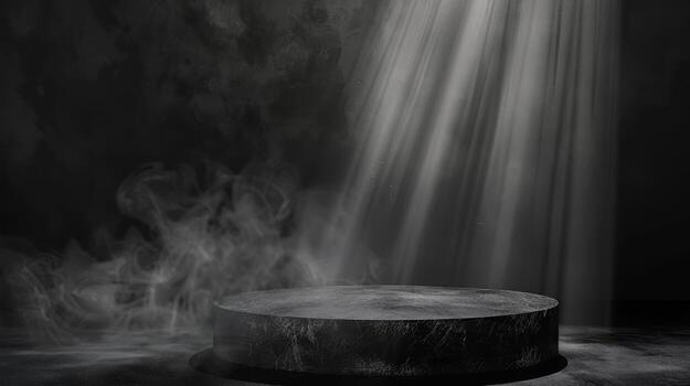 podio negro rock oscuro fumar antecedentes producto disparo. alto calidad foto