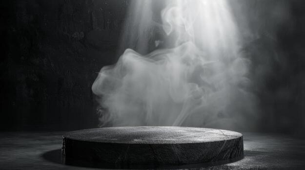 podio negro rock oscuro fumar antecedentes producto disparo. alto calidad foto