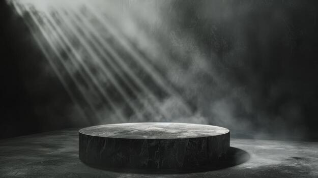 podio negro rock oscuro fumar antecedentes producto disparo. alto calidad foto