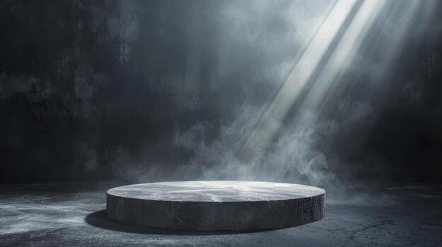 podio negro rock oscuro fumar antecedentes producto disparo. alto calidad foto