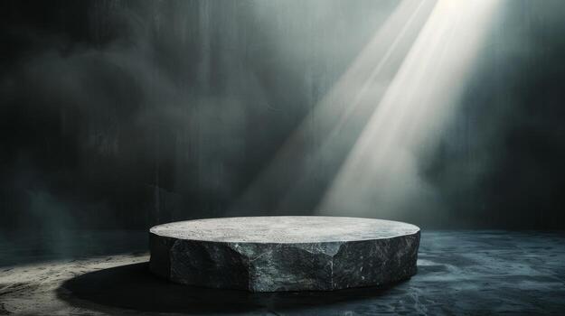 podio negro rock oscuro fumar antecedentes producto disparo. alto calidad foto