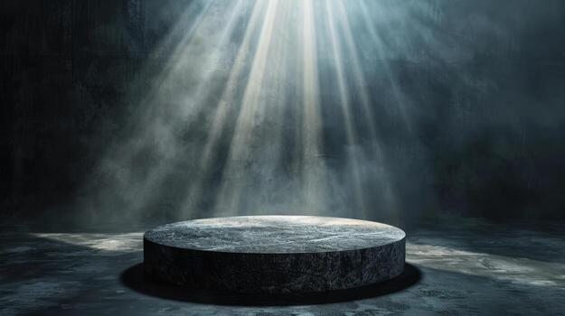 podio negro rock oscuro fumar antecedentes producto disparo. alto calidad foto