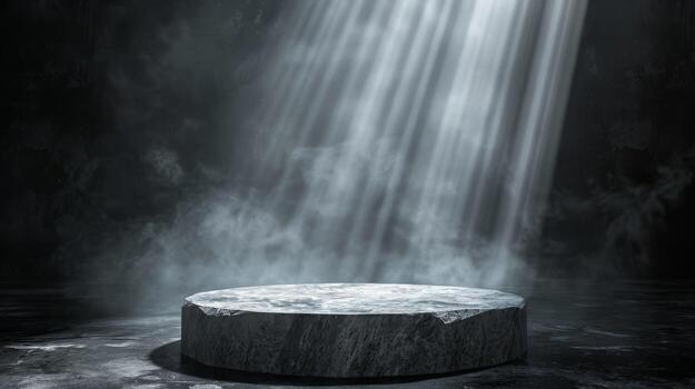 podio negro rock oscuro fumar antecedentes producto disparo. alto calidad foto