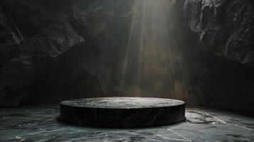 stone display, rock, dramatic and epic atmosphere, cosmetics and beauty for men, virility. High quality photo