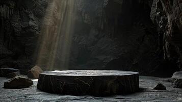 stone display, rock, dramatic and epic atmosphere, cosmetics and beauty for men, virility. High quality photo