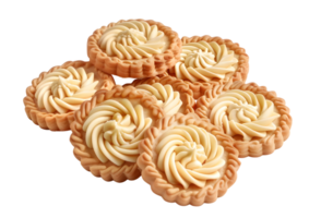 Stack of butter cookies with swirl design. Isolated on a transparent background png