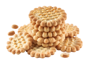 Stack of sugar cookies with a swirl design. Isolated on a transparent background png