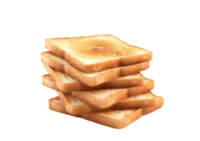 Stack of toasted bread slices. Isolated on a transparent background. png