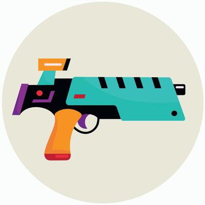 Laser gun blaster future weapon icon clipart avatar logotype isolated illustration