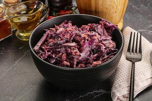 Coleslaw salad with cabbage and carrot photo