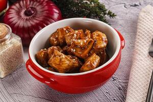 Chicken fillet with soya teriyaki sauce photo