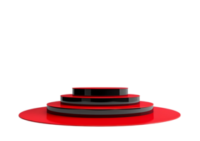 minimalist red podium stages for presentations isolated on a transparent background png