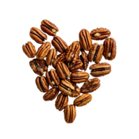 pecan nuts in the shape of a heart on a transparent background png