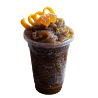 a drink with ice and orange slices in it png