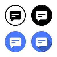 Message speech bubble icon. Chat sign symbol vector